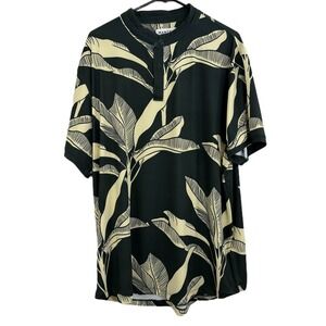 Mantra Polo Shirt Mens 2XL Green Short Sleeve Button Performance Beach Tropical